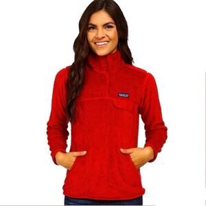 Patagonia Womens Re-Tool Snap-T Fleece Pullover Sweater Cochineal Red Wax Small